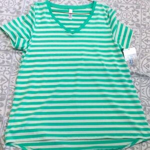 New! LuLaRoe women’s tee shirt size XL. Teal stripe.